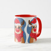Mug Dessin de cerfs de Noël (Devant droit)