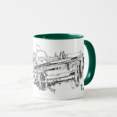 Mug Dessin de chariots (Devant droit)