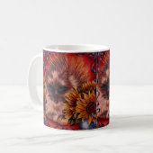 Mug Dessin de chat avec des yeux bleus et des (Devant gauche)