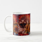 Mug Dessin de chat avec des yeux bleus et des (Gauche)