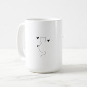 Mug Dessin de chat mignon au trait continu avec trois (Devant gauche)