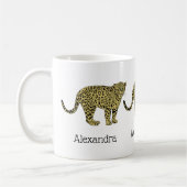 Mug Dessin de chat tacheté vintage léopard guépard (Gauche)