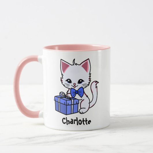 Mug Dessin de chaton mignon avec cadeau (Gauche)