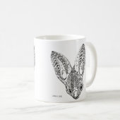 Mug Dessin de chauve-souris jaune fantaisie noir et bl (Devant droit)