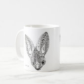 Mug Dessin de chauve-souris jaune fantaisie noir et bl (Devant gauche)