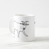 Mug Dessin de chèvre amusant Dessin de dessin original (Devant gauche)