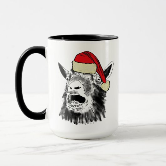 Mug Dessin de chèvre de Noël drôle (Gauche)