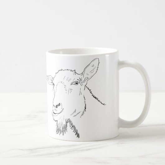 Mug Dessin de chèvre simple amusant (Droite)