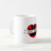 Mug Dessin De Chien Maman Paw Et Red Heart (Devant gauche)