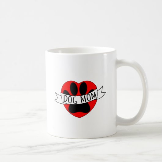Mug Dessin De Chien Maman Paw Et Red Heart (Droite)
