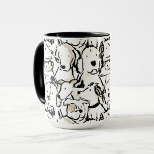Mug Dessin de chien mignon - Chien en noir et blanc