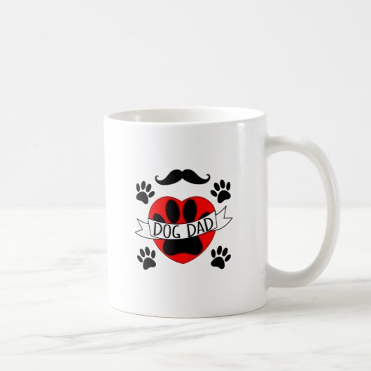 Mug Dessin De Chien Papa Paw Et Red Heart (Droite)