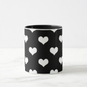 Mug Dessin de coeurs adorables noir blanc (Centre)