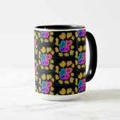 Mug Dessin de coeurs colorés (Devant droit)