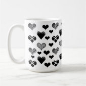 Mug Dessin de coeurs noir et blanc - Simple Diversity (Gauche)