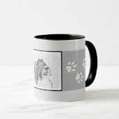 Mug Dessin de collie à oreilles - Joli art original de (Devant droit)