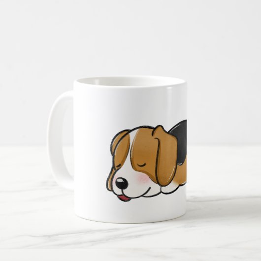 Mug Dessin de couchage beagle (Devant gauche)