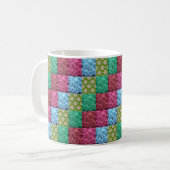 Mug dessin de courtepointe florale (Devant gauche)