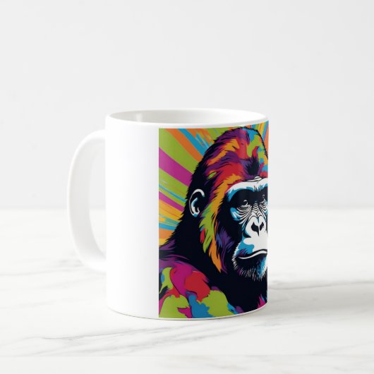 Mug Dessin de dessin de peinture Gorilla Pop (Devant gauche)