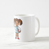 Mug Dessin de docteur de fille avec l'aiguille et le (Devant droit)