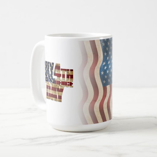 Mug Dessin de drapeau patriotique du 4 juillet (Devant gauche)