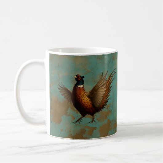 Mug dessin de faisan se pavanant (Gauche)