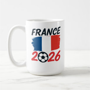 Mug Dessin de fan de football France 2026 avec les cou