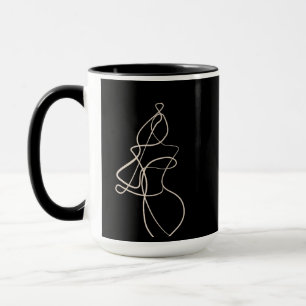 Mug Dessin de femme. Line Art