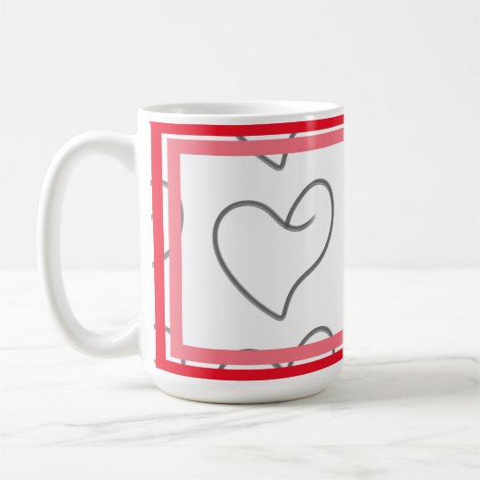 Mug Dessin de forme de cœur élégant (Gauche)