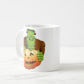 Mug Dessin de Frankenstein Monster avec Citrouille (Devant gauche)