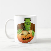 Mug Dessin de Frankenstein Monster avec Citrouille (Gauche)