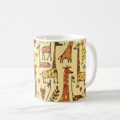 Mug Dessin De Giraffe, Amusant Design Sans Fil. (Devant droit)