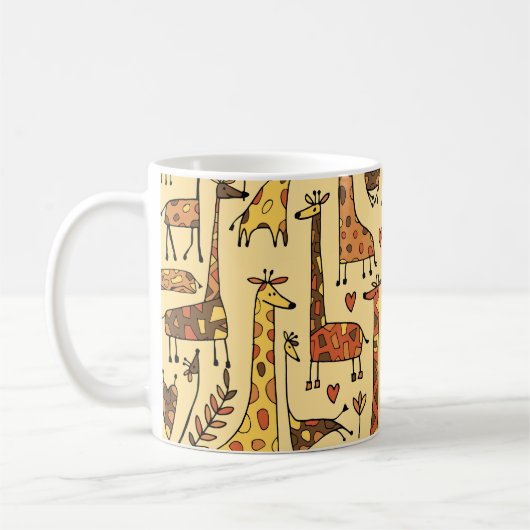 Mug Dessin De Giraffe, Amusant Design Sans Fil. (Gauche)