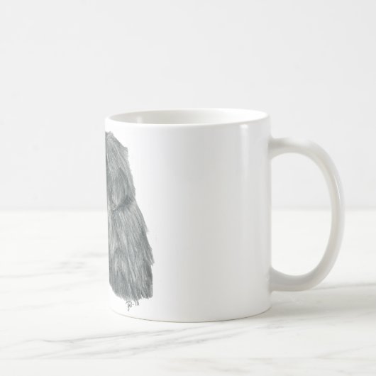 Mug Dessin de graphite de Newfie (Droite)
