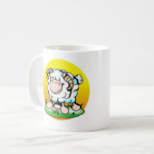 Mug Dessin de Happy Aries Ram sur l'herbe (Devant gauche)
