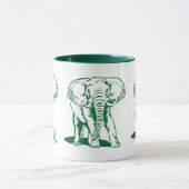 Mug Dessin de la ligne d'éléphant vert de la Chasseur  (Centre)