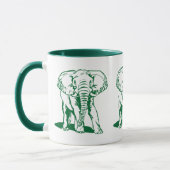 Mug Dessin de la ligne d'éléphant vert de la Chasseur  (Gauche)