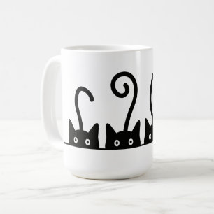Mug Dessin de la ligne droite. Trois chatons. Journée