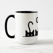 Mug Dessin de la ligne droite. Trois chatons. Journée  (Gauche)