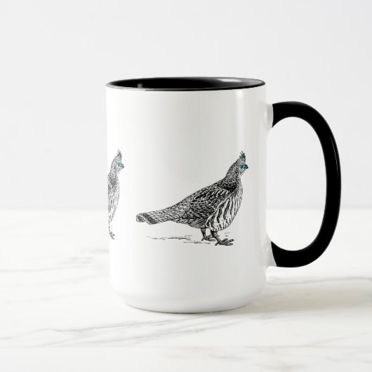 Mug Dessin de la ligne noire - Oiseau de Groupement (Droite)