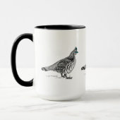 Mug Dessin de la ligne noire - Oiseau de Groupement (Gauche)