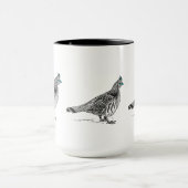 Mug Dessin de la ligne noire - Oiseau de Groupement (Centre)