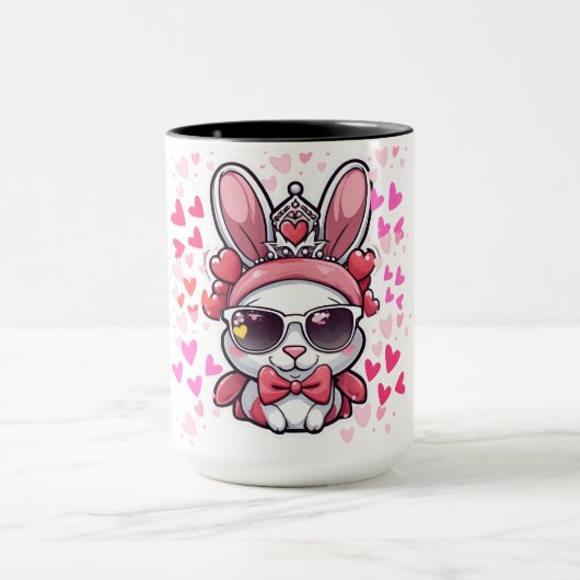 Mug Dessin de lapin de Saint-Valentin (Centre)