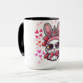 Mug Dessin de lapin de Saint-Valentin (Devant gauche)