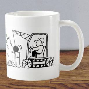 Mug Dessin de l'entrepreneur de démolition