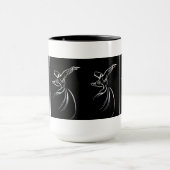 Mug Dessin De Ligne Dervish Style De Calligraphe En Bl (Centre)