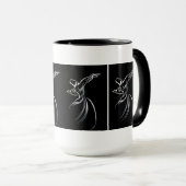 Mug Dessin De Ligne Dervish Style De Calligraphe En Bl (Devant droit)