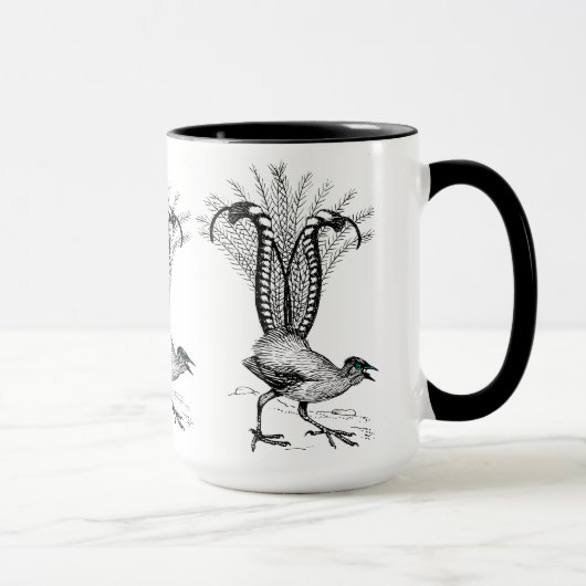 Mug Dessin de ligne noire - Lyre Bird (Droite)