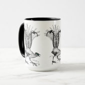 Mug Dessin de ligne noire - Lyre Bird (Devant gauche)