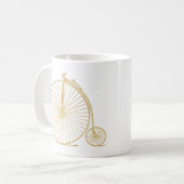 Mug Dessin de ligne Unicycle Vieux Or Simple (Devant gauche)